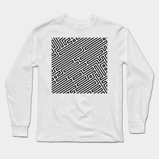 Abstract strips Art Black and white Long Sleeve T-Shirt